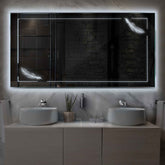 Specchio LED Rettangolare | Controllo tramite interruttore a muro | Luce bianca fredda - Reyze Serie Good Vibes Modello 2